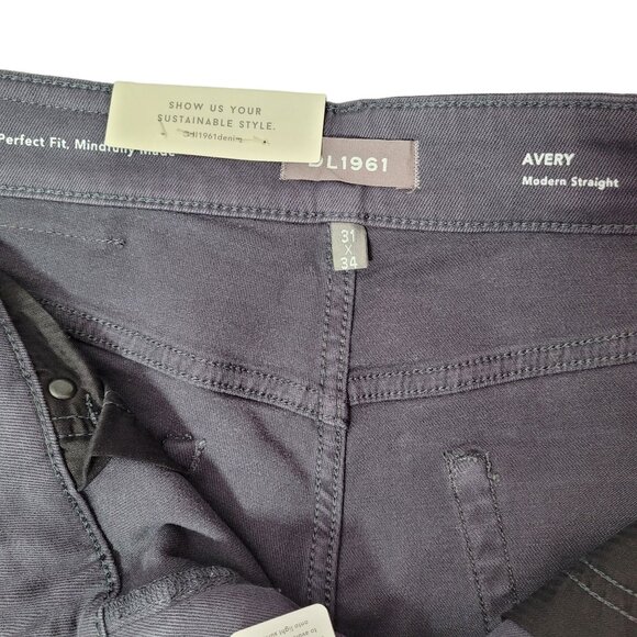DL1961 Men's Avery Modern Straight Mid Rise Jeans Coalmine Gray Size 31x34 - Picture 7 of 10